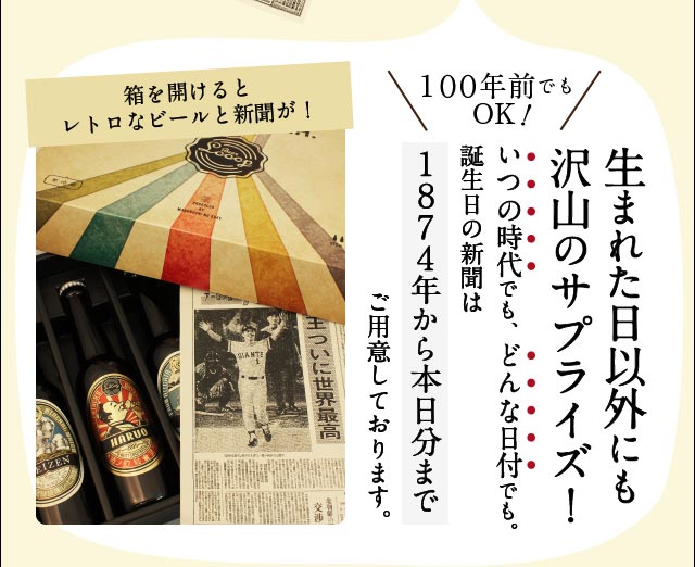 お好きな日のメモリアル新聞をお付けします